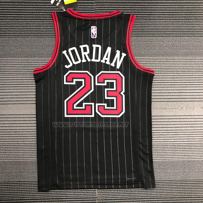 Camiseta Michael Jordan NO 23 Chicago Bulls Statement 2020-21 Negro